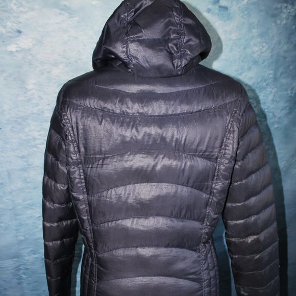 Andrew Marc Premium Down Packable Quilted Navy Hooded Full Zip Puffer Jacket ~S~ - Picture 6 of 12